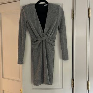 Zara L/S Silver Bodycon Dress